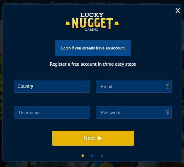 Sign up Lucky Nugget online casino