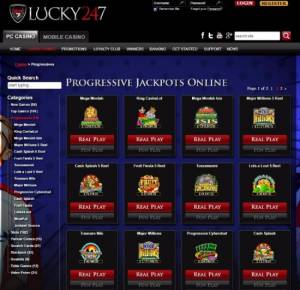 lucky 247 casino jackpt games